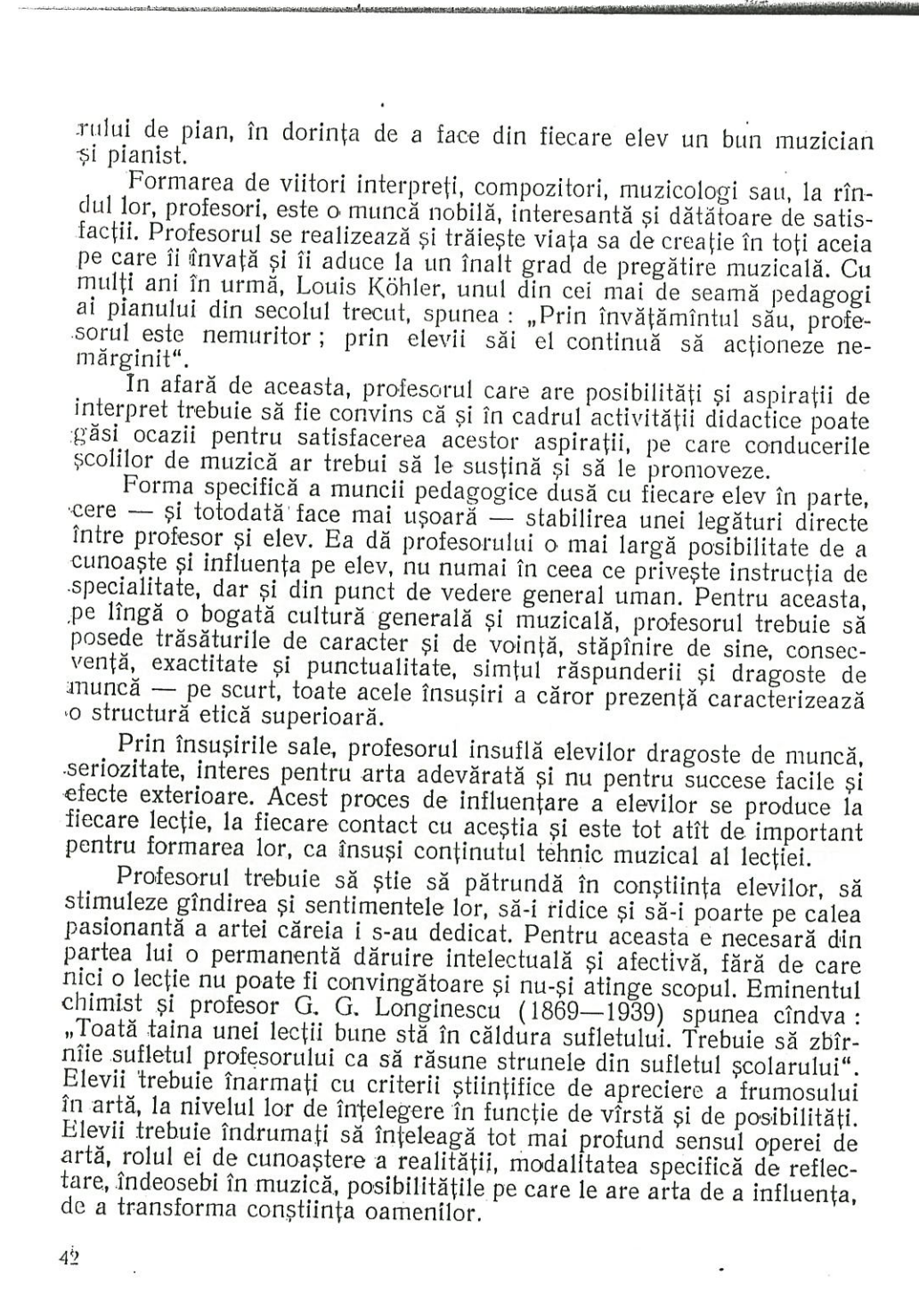 Gina Solomon, Metodica predării pianului, 1966 - extras din cap. III